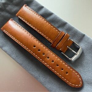 Michele Saddle Calfskin Brown Leather Watch Strap - 18mm